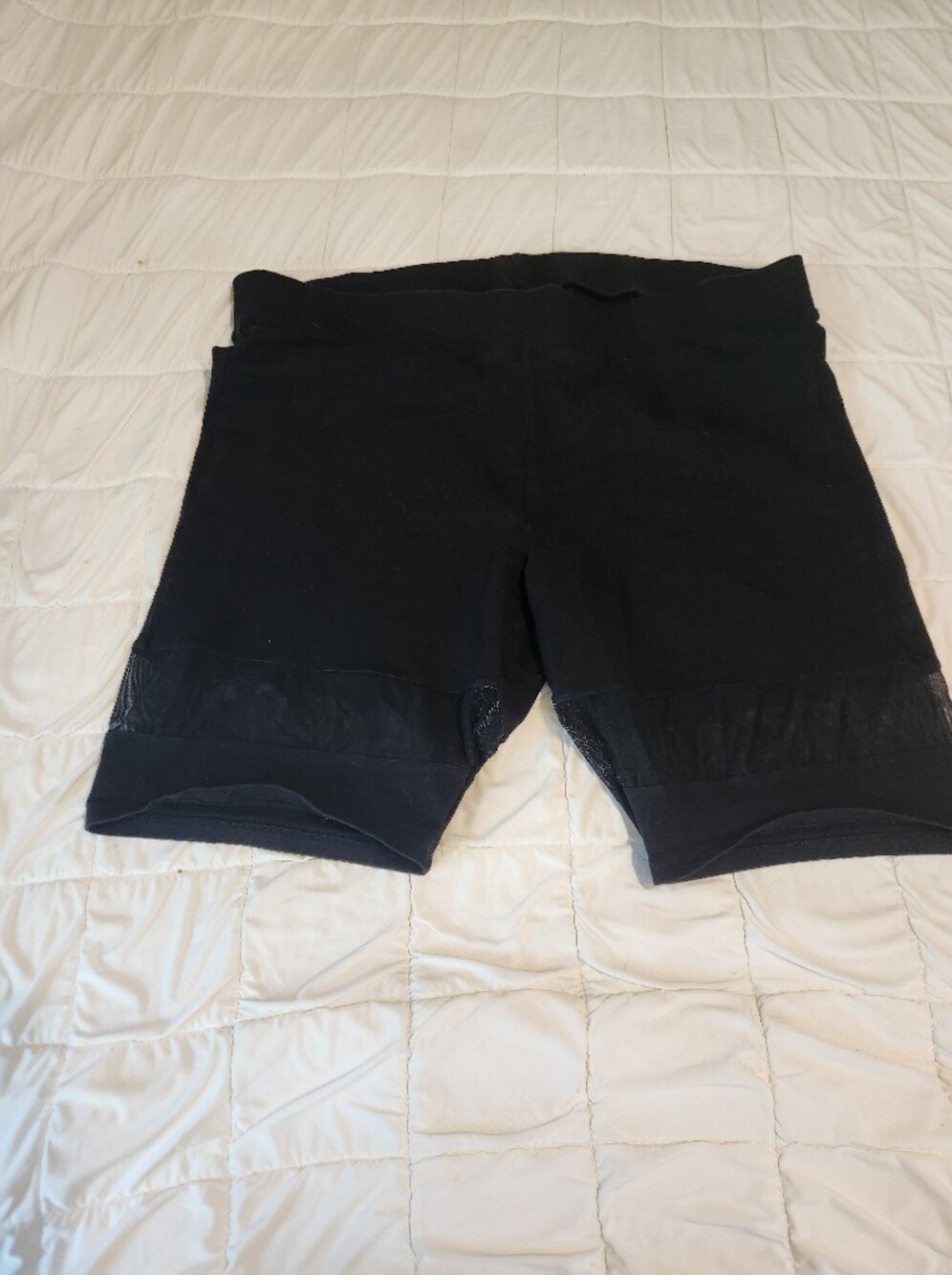 torrid Black Stretch Bike Shorts With Mesh Inserts